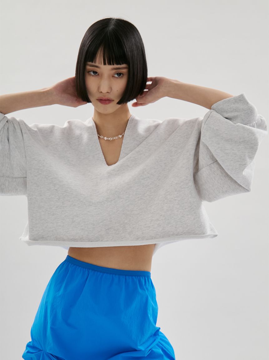 emmi atelier「Vネックスウェットプルオーバー【セットアップ対応】」|Tシャツ・カットソー|