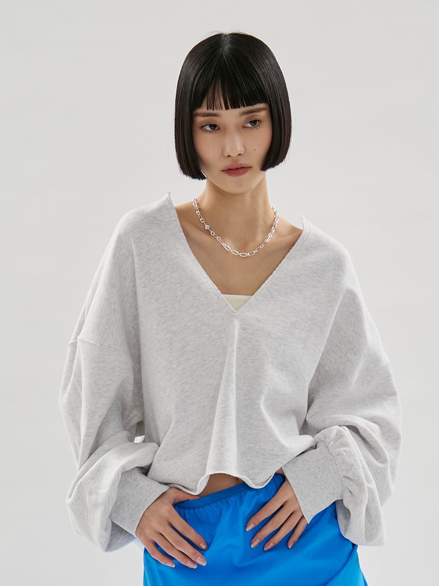 emmi atelier「Vネックスウェットプルオーバー【セットアップ対応】」|Tシャツ・カットソー|