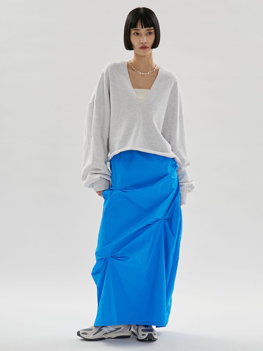 emmi atelier「タックフォルムスカート/撥水」|スカート|BLU