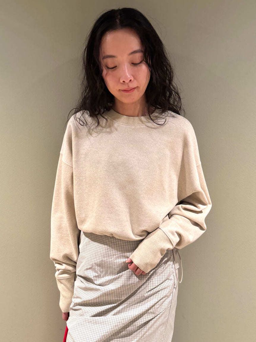 emmi atelier「ラメ裏毛クロップドプルオーバー」|Tシャツ・カットソー|