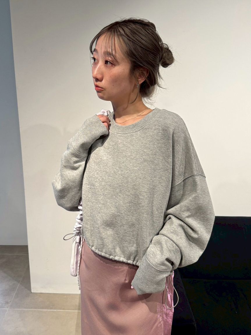 emmi atelier「ラメ裏毛クロップドプルオーバー」|Tシャツ・カットソー|