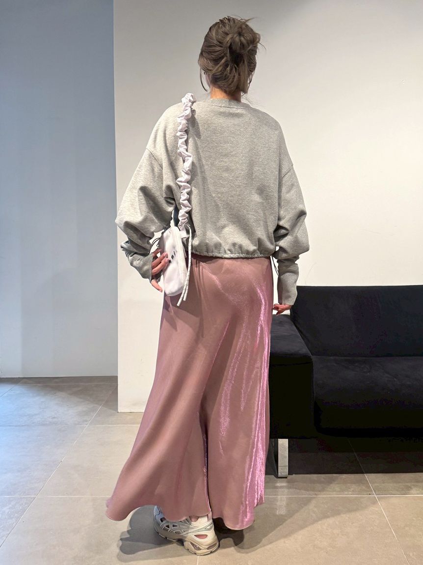 emmi atelier「ラメ裏毛クロップドプルオーバー」|Tシャツ・カットソー|