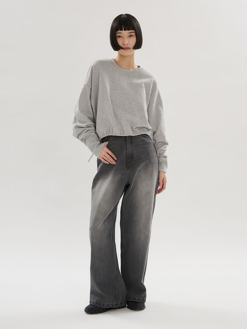 emmi atelier「ラメ裏毛クロップドプルオーバー」|Tシャツ・カットソー|