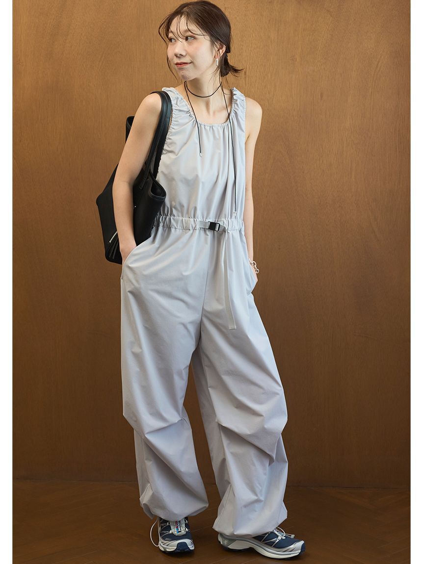 emmi atelier「【Movique】ギャザーディテールオールインワン/撥水/UVカット/接触冷感」|ワンピース|LGRY