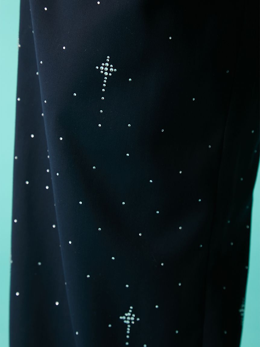 FURFUR「ビジュー付きイージーパンツ」|チノ|