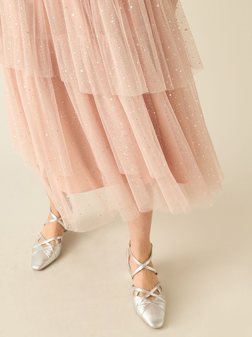 FURFUR「【限定サイズ】ハーフスリーブラメチュールドレス」|ドレス|