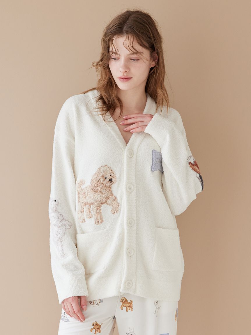 gelato pique「【UNISEX】エアリーモコプレイフルDOGジャガードカーディガン」|ルームウェア|
