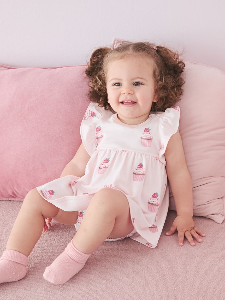 GELATO PIQUE KIDS & BABY「【BABY】カップケーキ柄ロンパース」|ロンパース|PNK