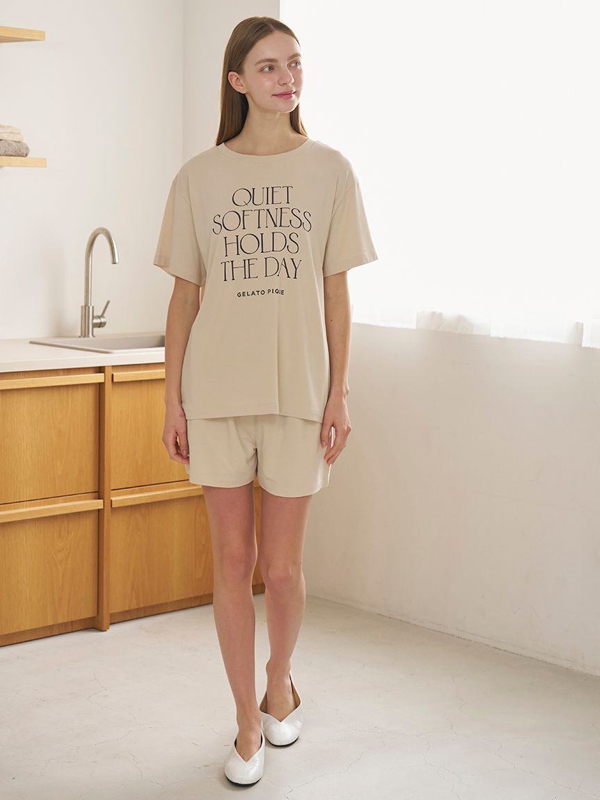 gelato pique「【接触冷感】レーヨンロゴショートパンツ」|ルームウェア|