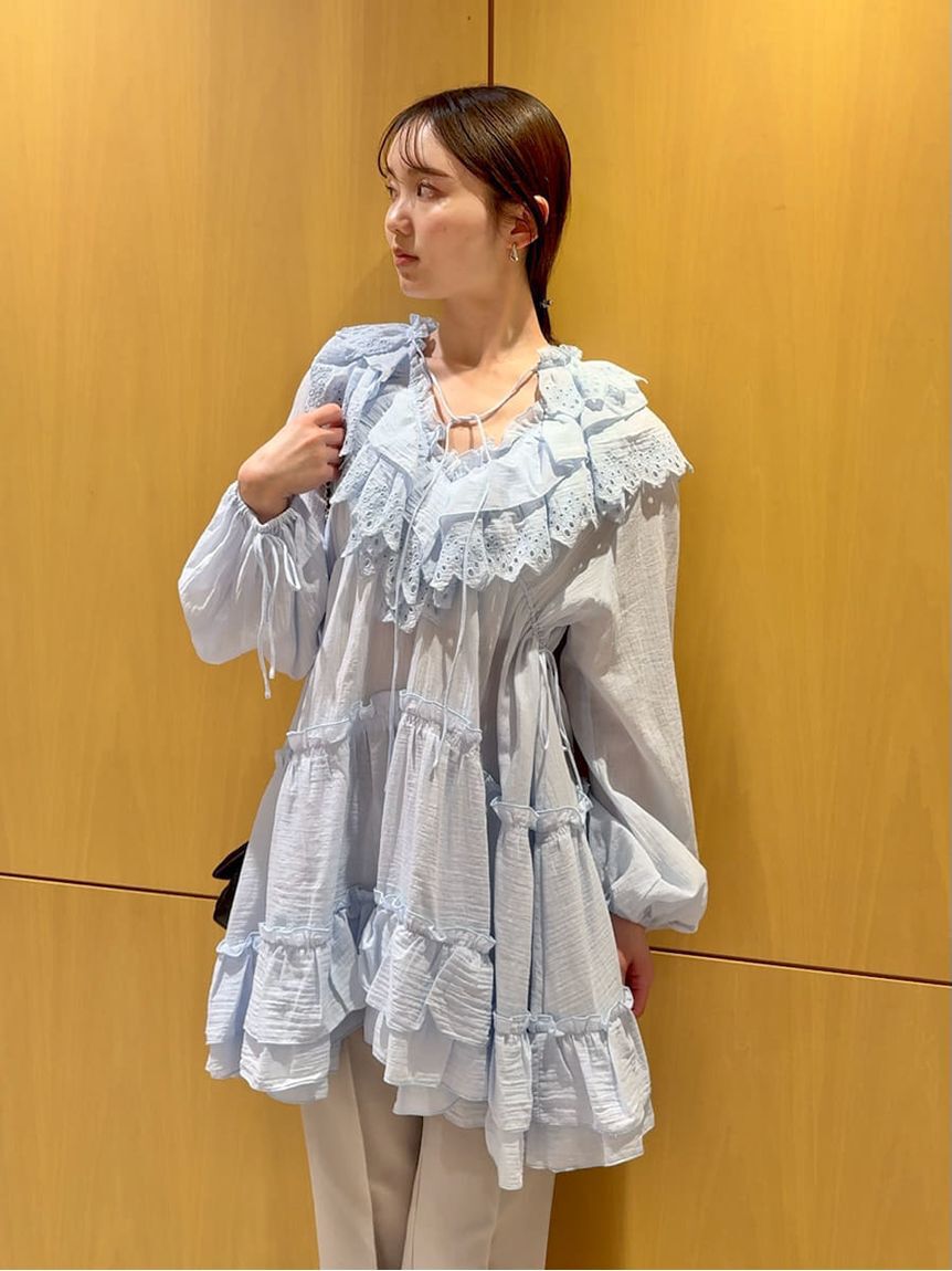 SNIDEL「コットンレースBOHOチュニック」|チュニック|