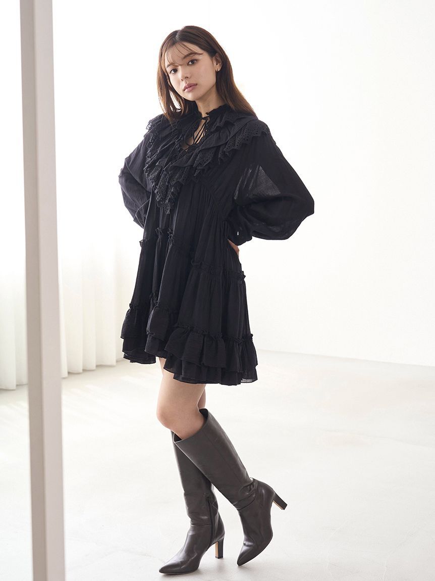 SNIDEL「コットンレースBOHOチュニック」|チュニック|