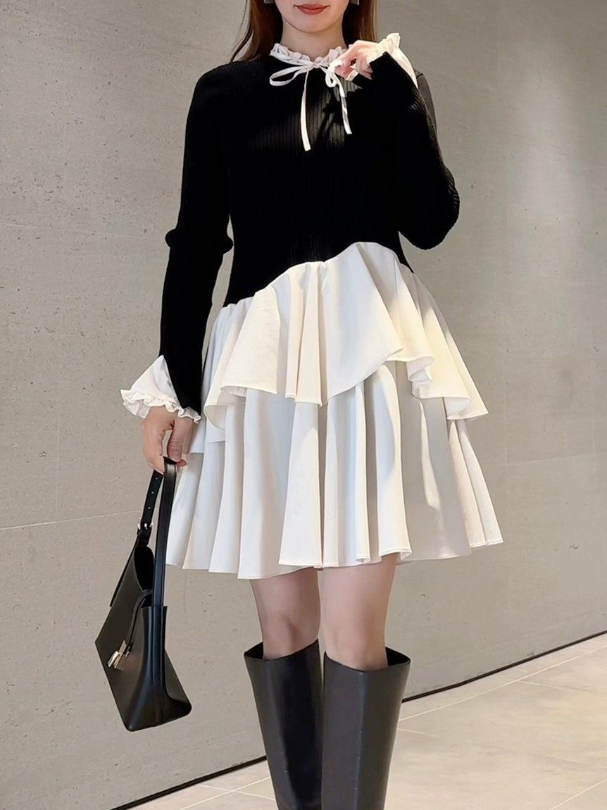 SNIDEL「Sustainableドッキングミニニットワンピース」|ワンピース|