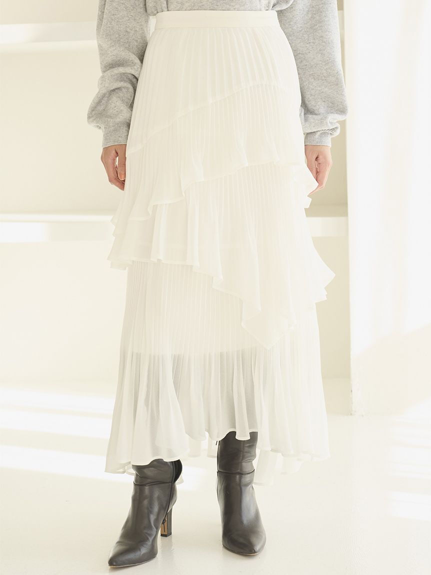 SNIDEL「Sustainableプリーツティアードスカート」|スカート|