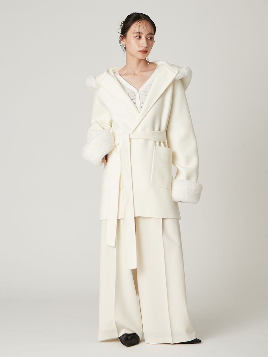 FRAY I.D「Ｄリングタックハイウエストパンツ／ウォッシャブル・防シワ」|チノ|