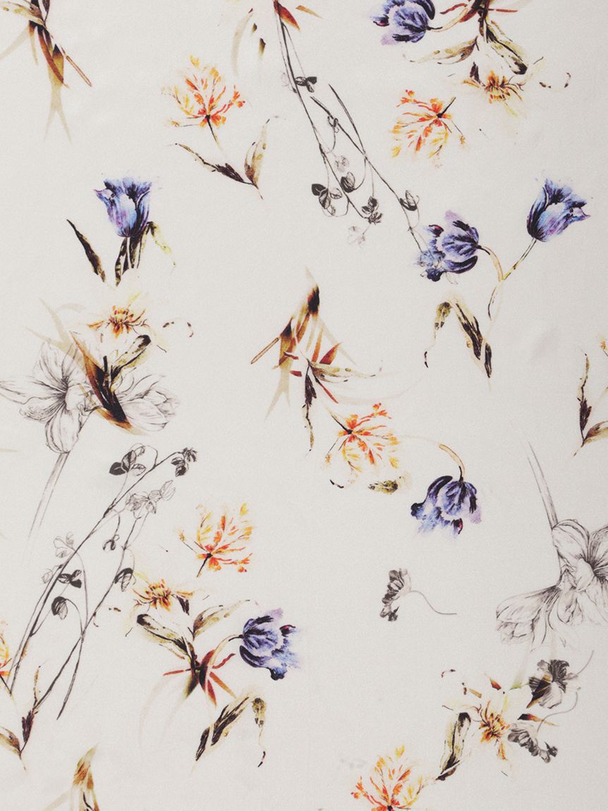 FRAY I.D「サテンシルクフラワースカーフ」|バンダナ・スカーフ|