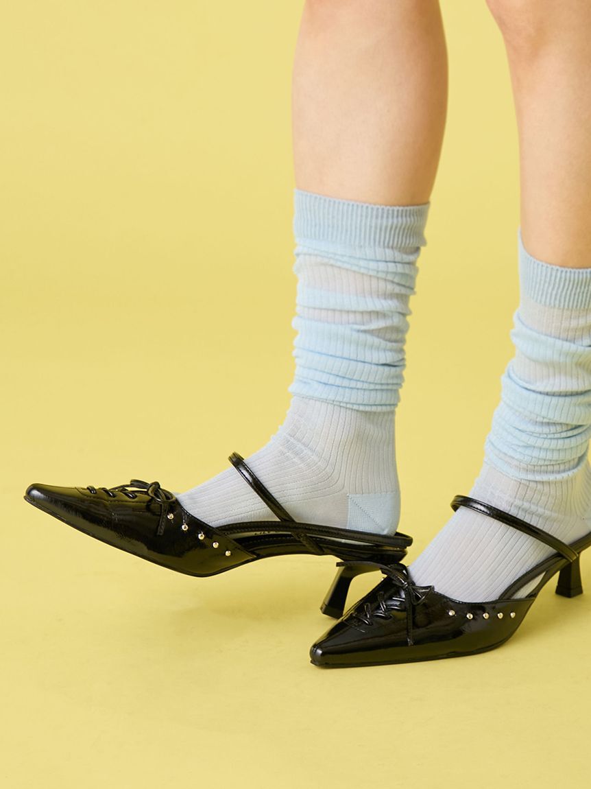 LILY BROWN「レースアップスリングバッグパンプス」|パンプス|