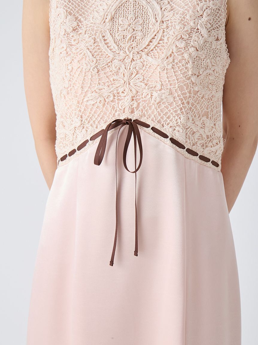 LILY BROWN「エンブロイダリーヴィンテージサテンドレス」|ドレス|