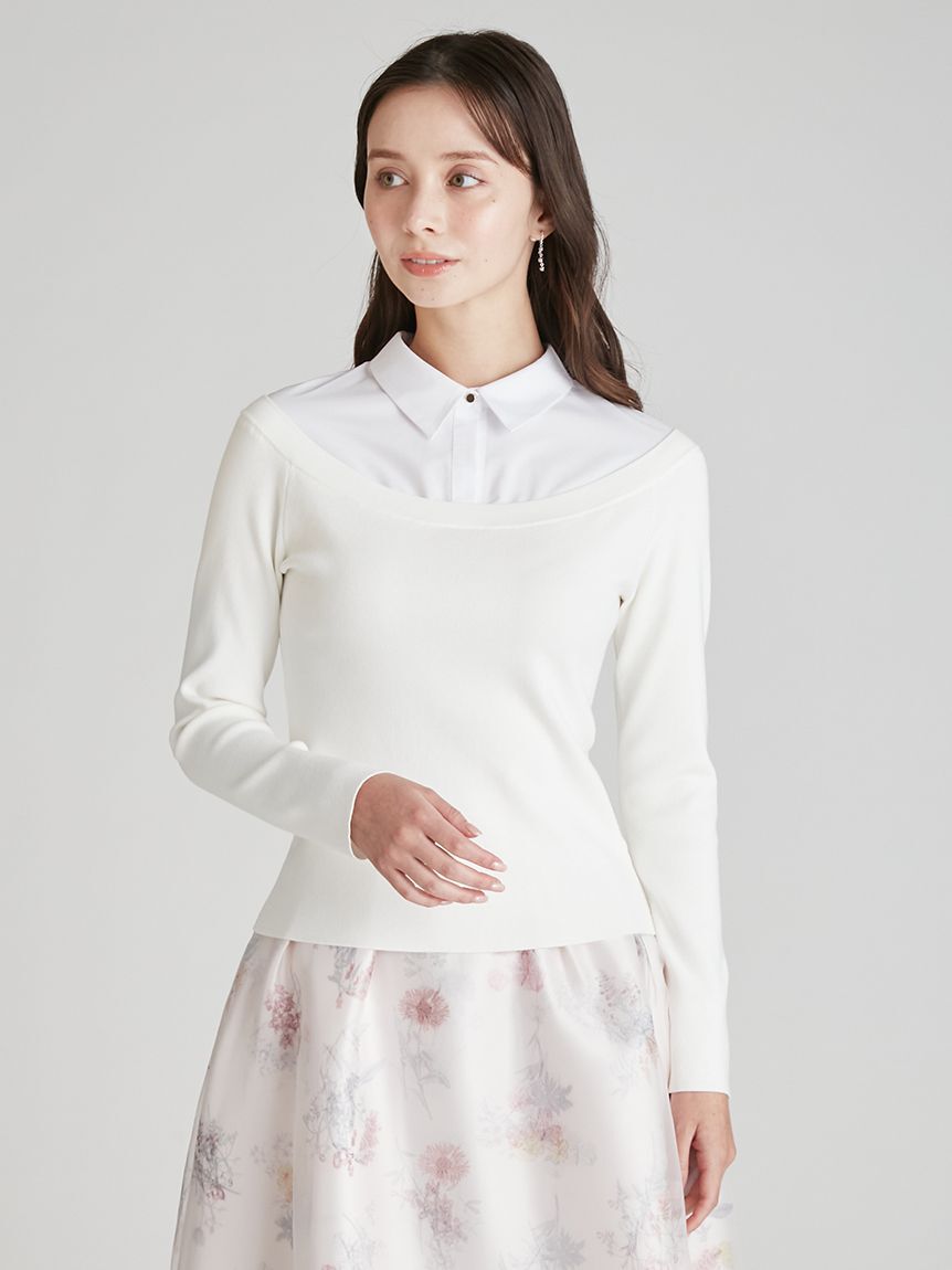 CELFORD「シャツレイヤードニットプルオーバー」|ニット・セーター|OWHT