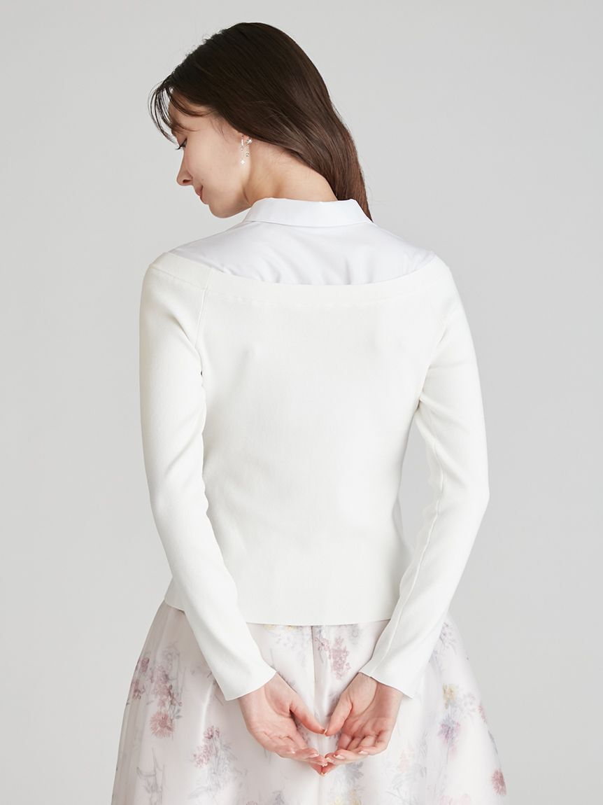 CELFORD「シャツレイヤードニットプルオーバー」|ニット・セーター|