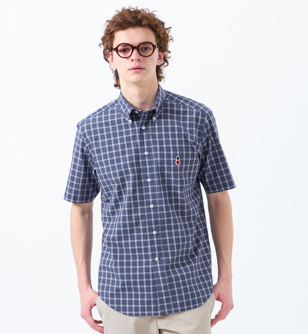 MACKINTOSH PHILOSOPHY「バッキンガムベア 半袖ボタンダウンシャツ 柄バリエーション」|シャツ・ブラウス|ブルーチェック