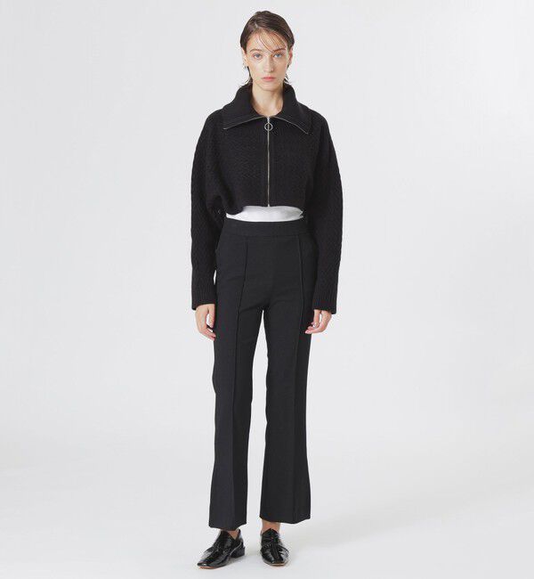  「シャツコンビクロップドジップニット」|ニット・セーター|