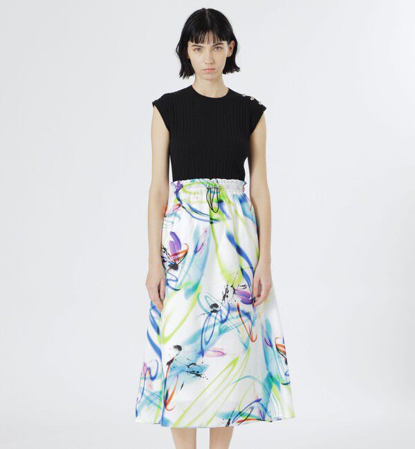  「【KANAKO SASAKI】コラボレーション ニットコンビネオンカラードレス」|ワンピース|ブラック