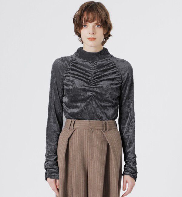  「シアーベロアプルオーバー」|Tシャツ・カットソー|ブラック