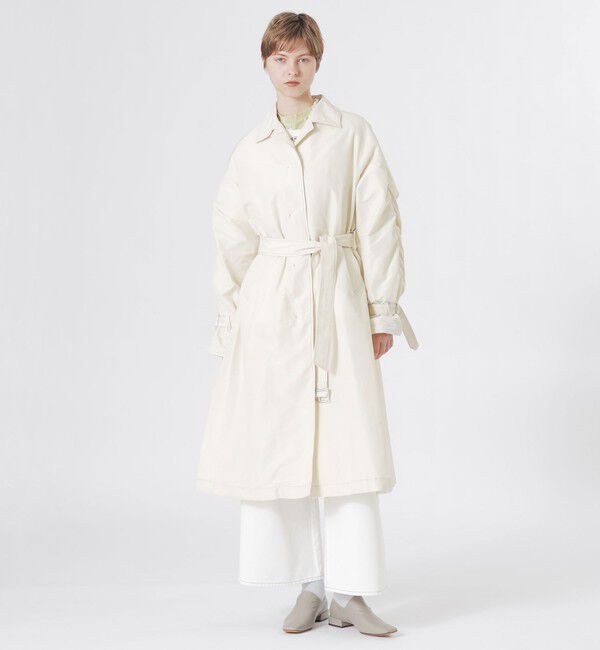  「ギャザースリーブオーバーコート」|ステンカラーコート|