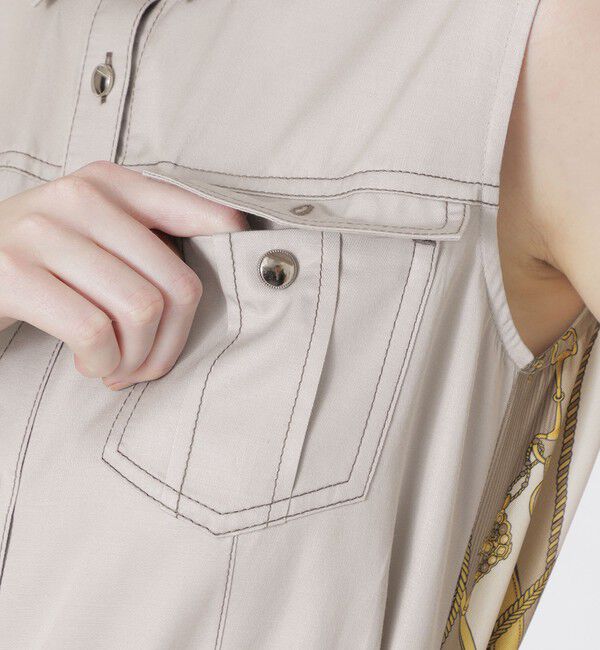  「バックスカーフノースリーブワンピース」|ワンピース|