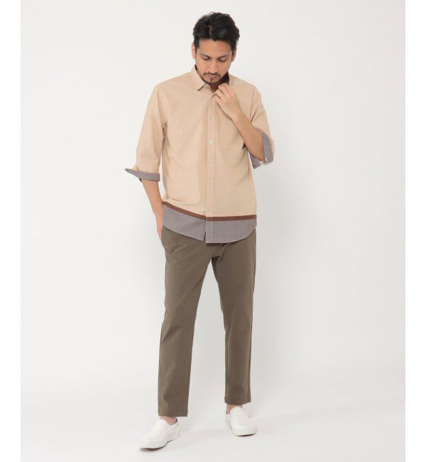 ikka「7分オックス裾切り替えシャツ」|シャツ・ブラウス|