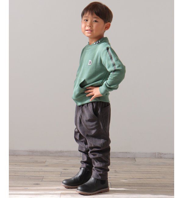 ikka kids「【キッズ】チビハイネック袖ロゴトレーナー（100~160cm）」|Tシャツ・カットソー|