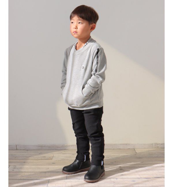 ikka kids「【キッズ】チビハイネック袖ロゴトレーナー（100~160cm）」|Tシャツ・カットソー|