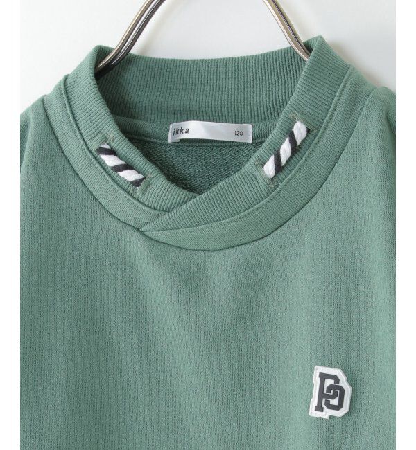 ikka kids「【キッズ】チビハイネック袖ロゴトレーナー（100~160cm）」|Tシャツ・カットソー|