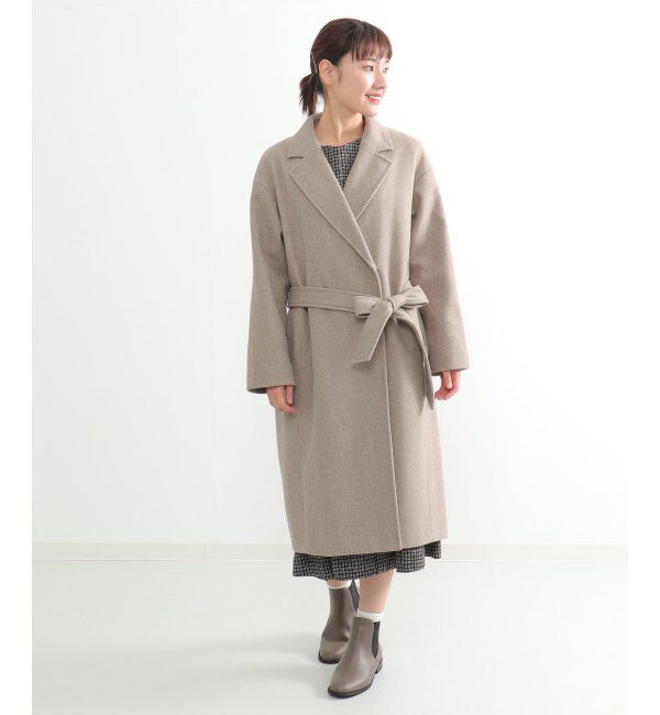 IKKA LOUNGE「ウールライクサッシュ付きテーラーコート」|その他|