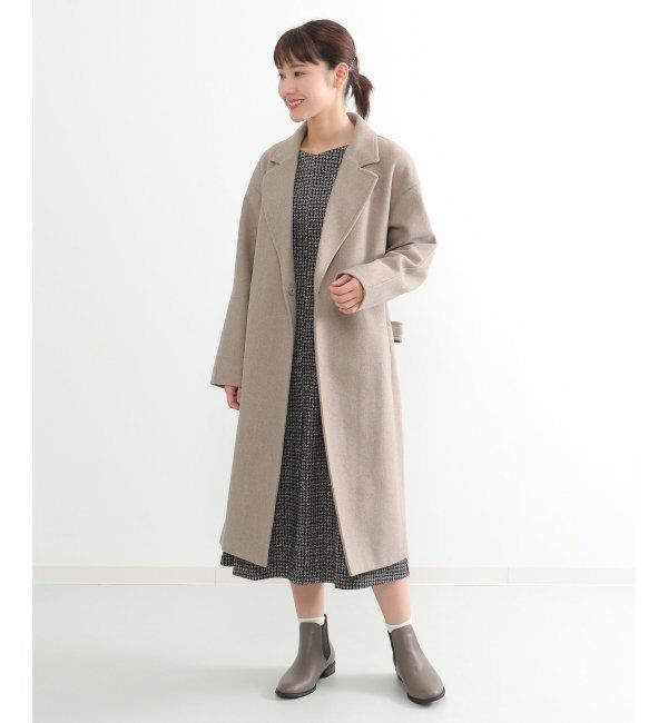 IKKA LOUNGE「ウールライクサッシュ付きテーラーコート」|その他|