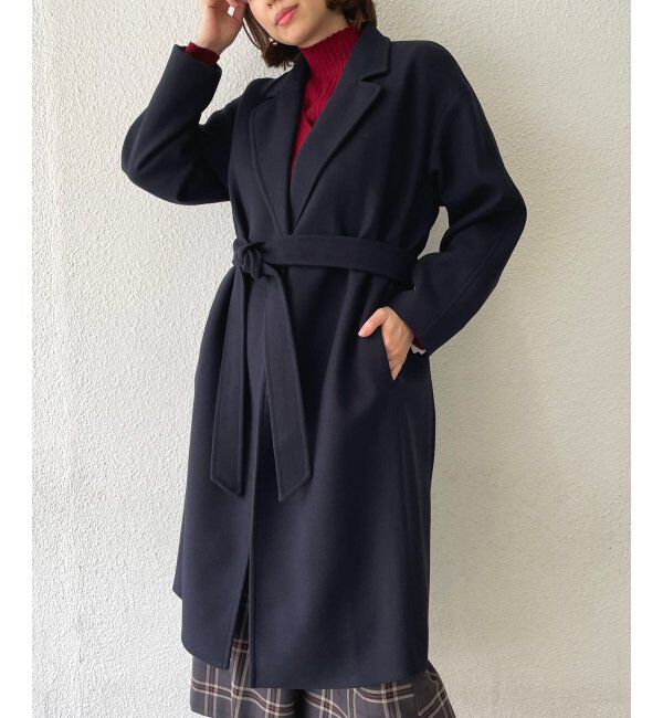IKKA LOUNGE「ウールライクサッシュ付きテーラーコート」|その他|