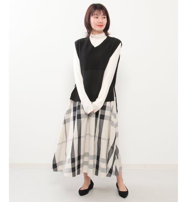 ikka「サイドリボンニットベスト」|ニット・セーター|