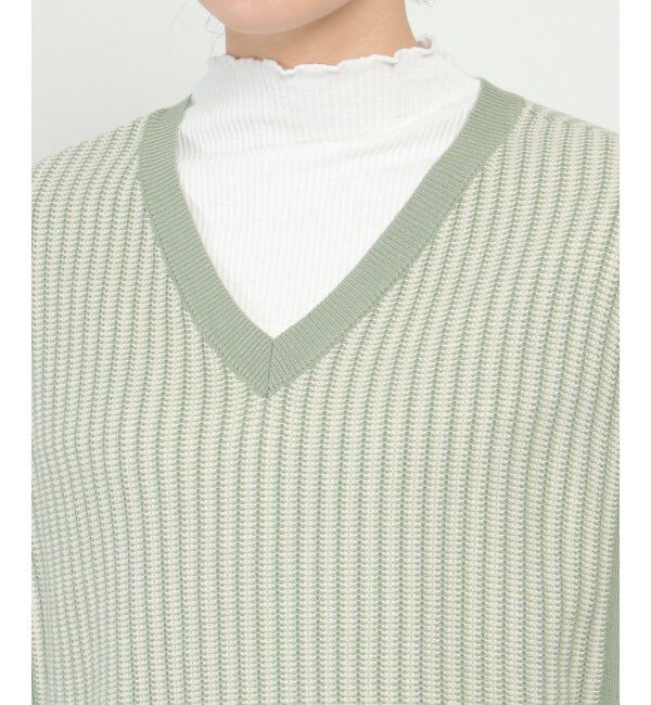 ikka「サイドリボンニットベスト」|ニット・セーター|