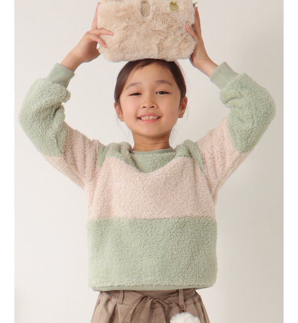 ikka kids「フェイクファー切り替えプルオーバー（120~160cm）」|Tシャツ・カットソー|