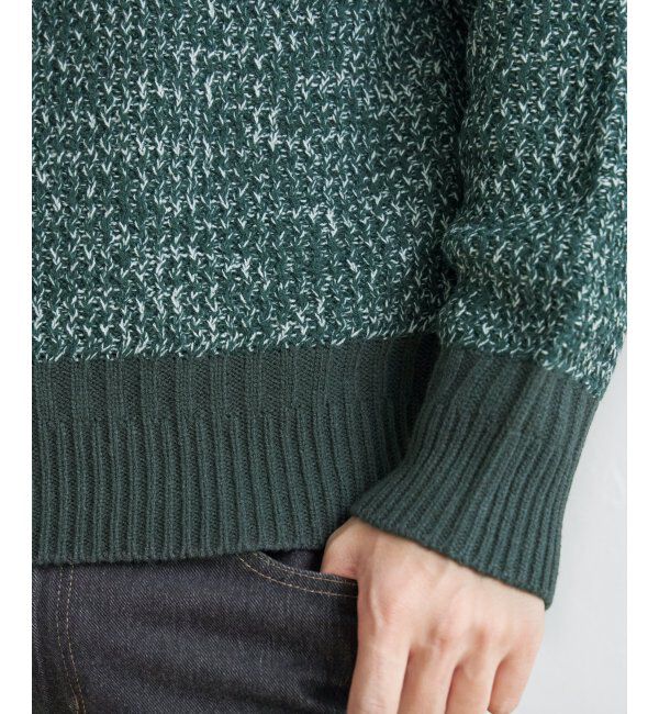 ikka「編地MIXパネルボーダーニット」|プルオーバー|