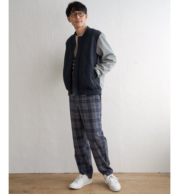 ikka「チェックテーパードワイドパンツ」|その他|