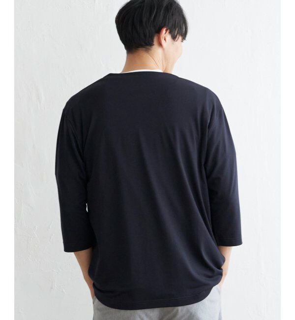 ikka「7分バイカラーボタンレスカーディガン」|カーディガン|