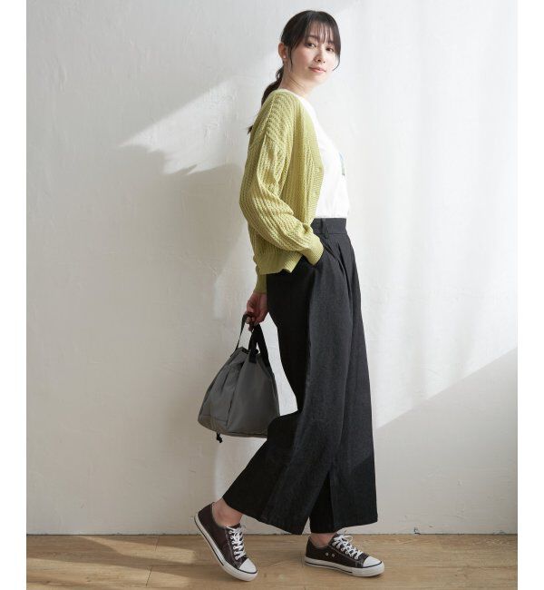 ikka「透かし編みVネックカーディガン」|その他|