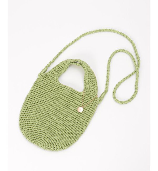 ikka「こま編みクリテショルダーバッグ」|その他|グリーン