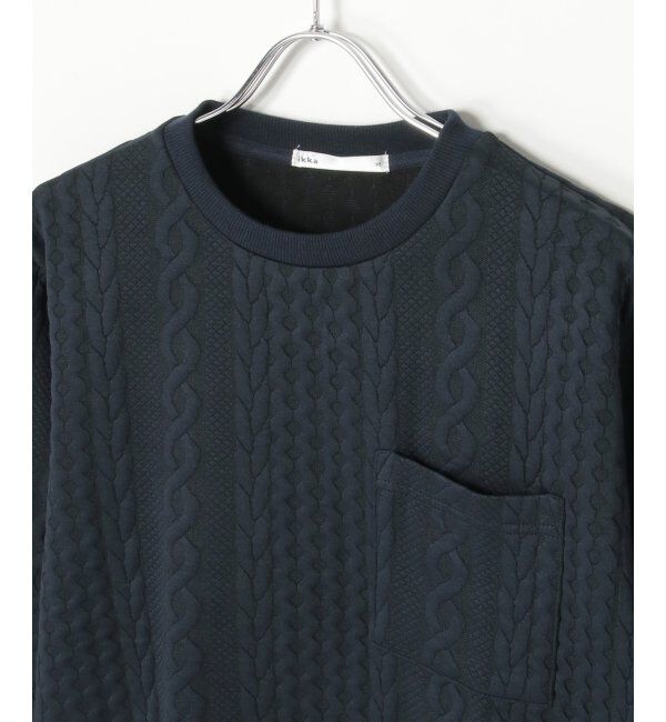 ikka「フクレジャカードクルーネックプルオーバー」|パーカー|