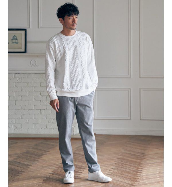 ikka「フクレジャカードクルーネックプルオーバー」|パーカー|