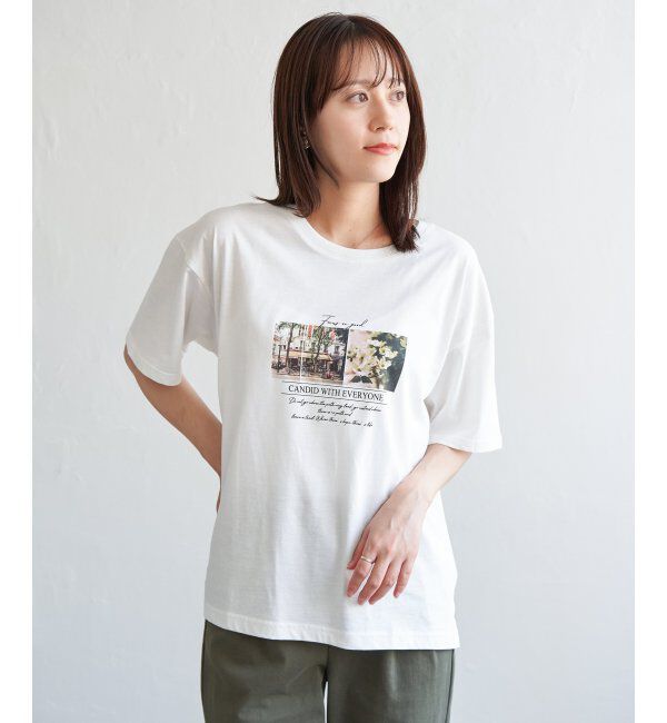ikka「ロゴフォトプリントＴ」|Tシャツ・カットソー|