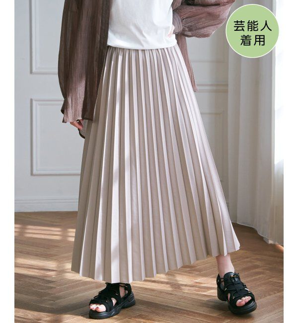 ikka「【2WAY】プリーツリバーシブルスカート」|スカート|ベージュ