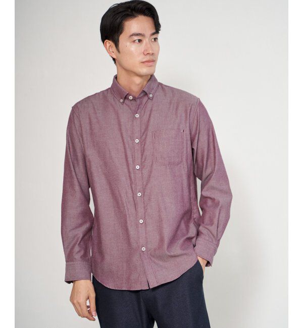 ikka「イージーケアネルスイスカラーボタンダウンシャツ」|シャツ・ブラウス|