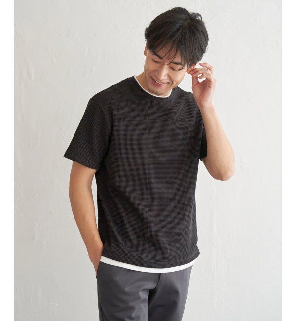 ikka「【雑誌MonoMax5月号掲載】冷感ドライワッフルフェイクT「小泉孝太郎さん着用モデル」」|Tシャツ・カットソー|